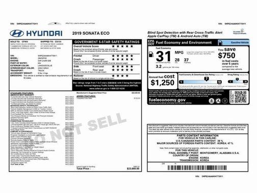 2019 Hyundai SONATA ECO