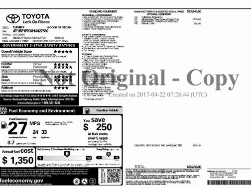 2017 Toyota Camry XLE