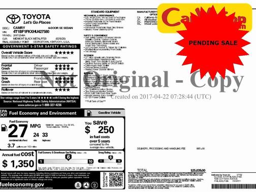 2017 Toyota Camry XLE