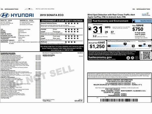 2019 Hyundai SONATA ECO