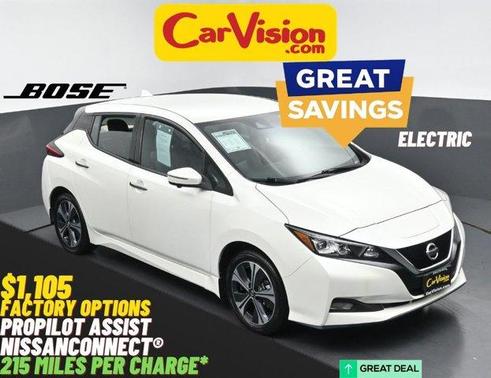White 2021 Nissan Leaf SL PLUS