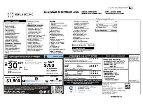 Summit White 2024 Buick Encore GX Preferred