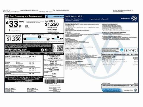 2021 Volkswagen Jetta 1.4T S