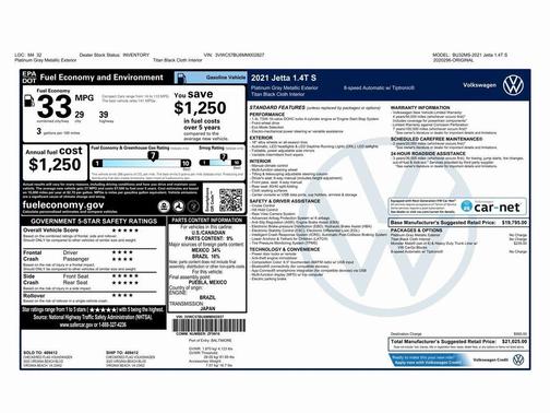 2021 Volkswagen Jetta 1.4T S