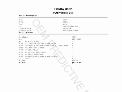 2016 Honda Accord EX-L