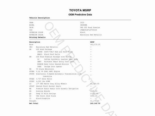 2020 Toyota 4Runner Sport