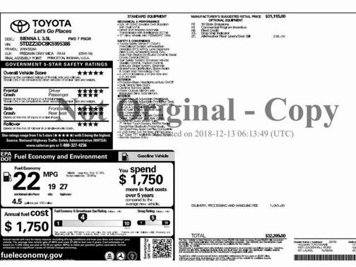 2019 Toyota Sienna L