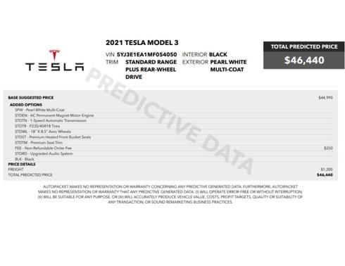 2021 Tesla Model 3 Standard Range Plus