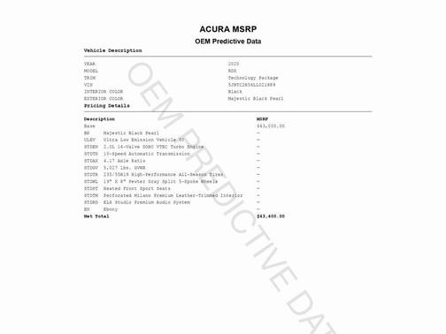 2020 Acura RDX Technology Package