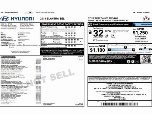 2018 Hyundai ELANTRA SEL