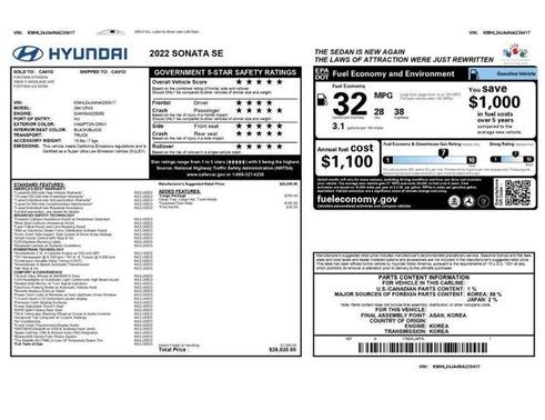 Hampton Gray 2022 Hyundai SONATA SE