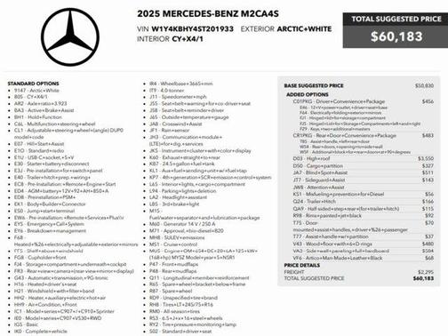 2025 Mercedes-Benz Sprinter 2500 144 WB