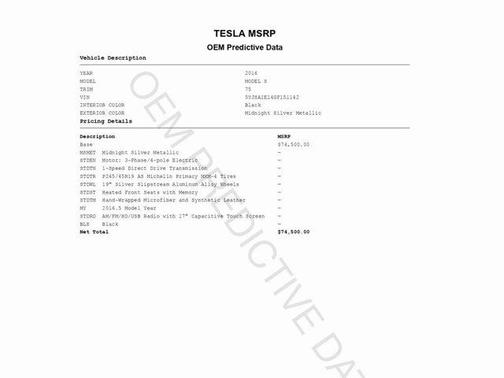 2016 Tesla Model S 75