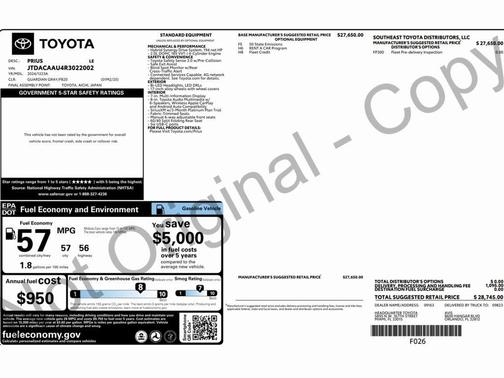 2024 Toyota Prius LE