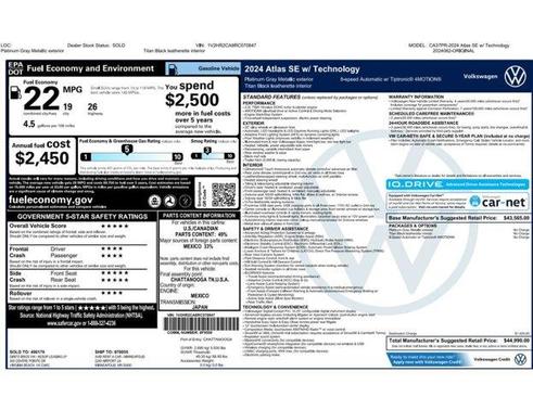 2024 Volkswagen Atlas 2.0T SE