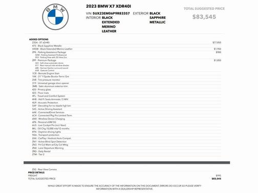 Black 2023 BMW X7 xDrive40i