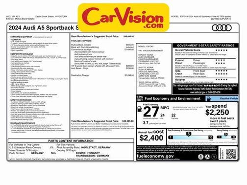 2024 Audi A5 Sportback 45 S line quattro Premium