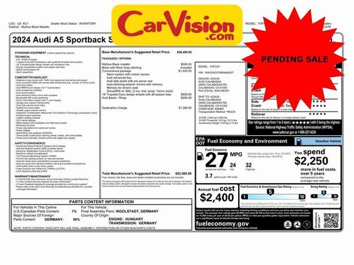 2024 Audi A5 Sportback 45 S line quattro Premium