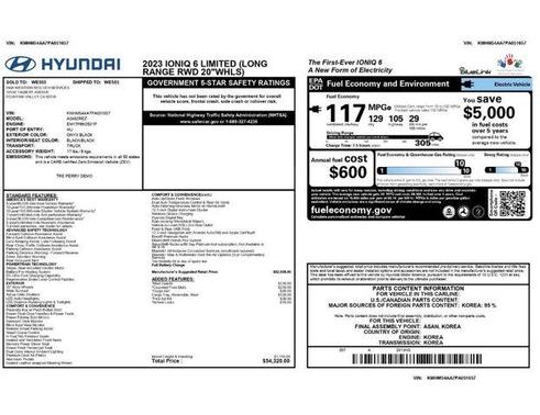 Onyx Black 2023 Hyundai IONIQ 6 Limited