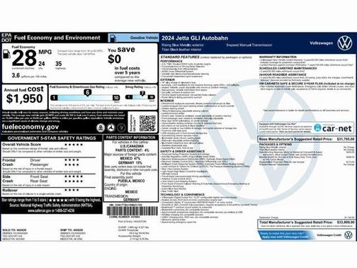 2024 Volkswagen Jetta GLI 2.0T Autobahn