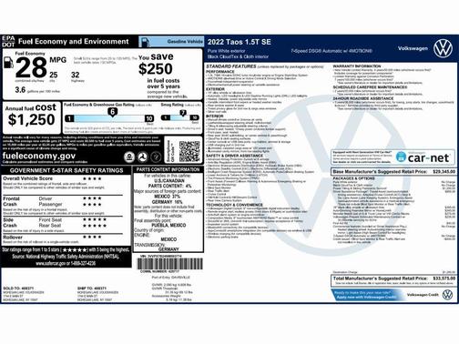 2022 Volkswagen Taos 1.5T SE