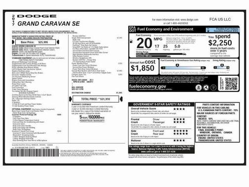 2017 Dodge Grand Caravan SE