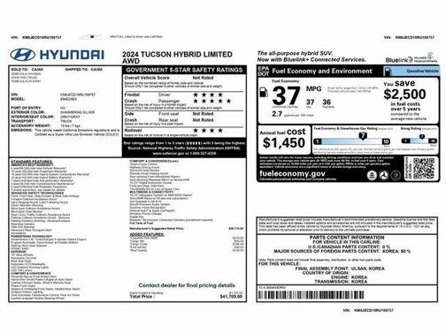 2024 Hyundai TUCSON Hybrid Limited