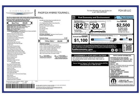 Bright White Clearcoat 2023 Chrysler Pacifica Hybrid Touring L