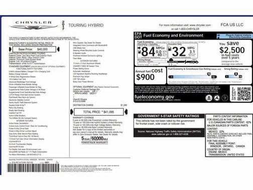 2017 Chrysler Pacifica Hybrid Touring Plus
