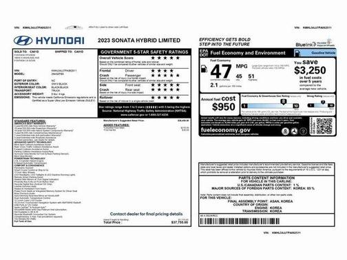 2023 Hyundai SONATA Hybrid Limited