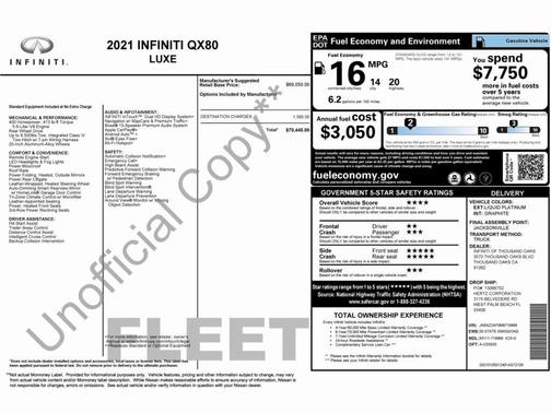 2021 INFINITI QX80 Luxe