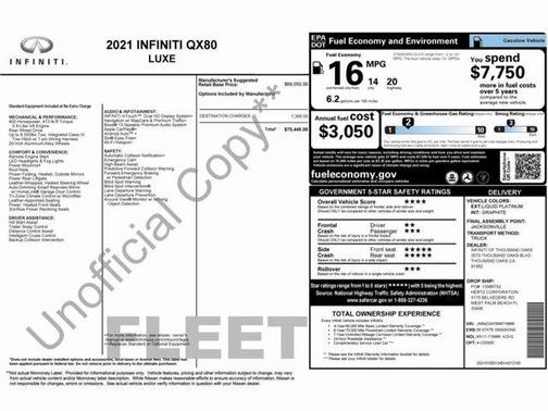 2021 INFINITI QX80 Luxe
