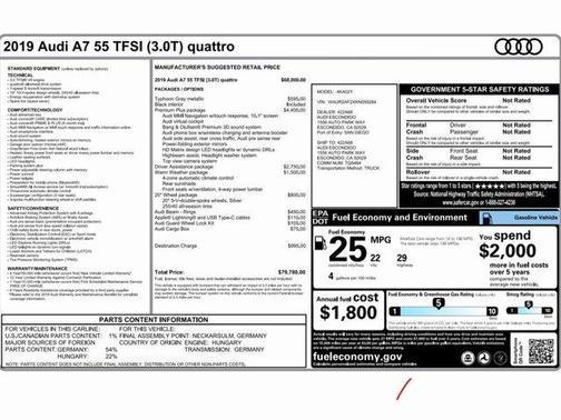 2019 Audi A7 3.0T Premium Plus