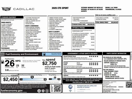 2025 Cadillac CT5 Sport RWD