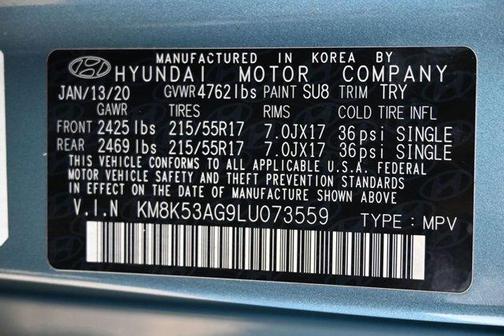 Ceramic Blue 2020 Hyundai KONA EV Ultimate