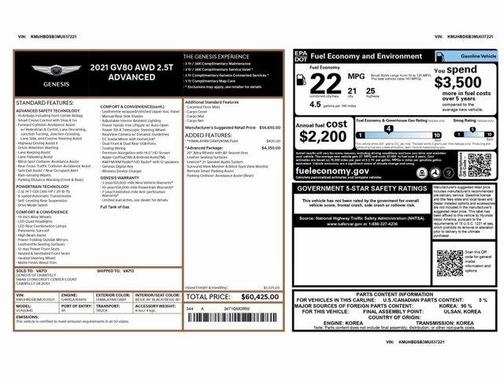 2021 Genesis GV80 2.5T