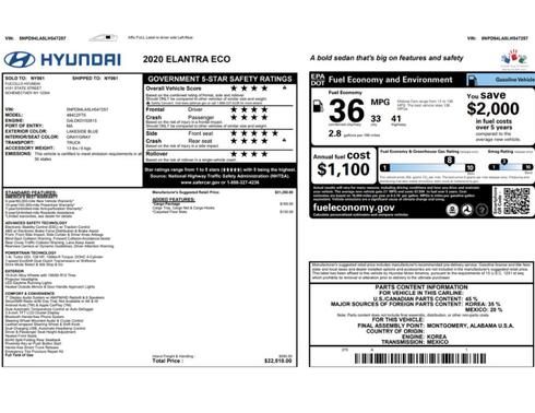 2020 Hyundai ELANTRA Eco