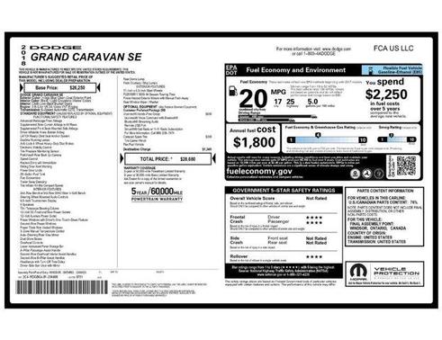 2018 Dodge Grand Caravan SE