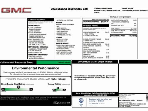 2023 GMC Savana 2500 Work Van
