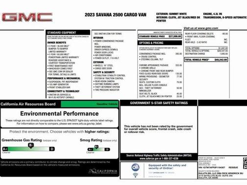 2023 GMC Savana 2500 Work Van