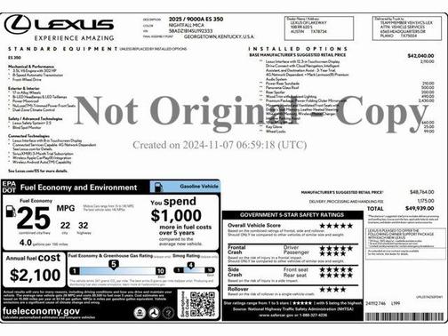 2025 Lexus ES 350 350