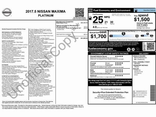 2017 Nissan Maxima 3.5 Platinum