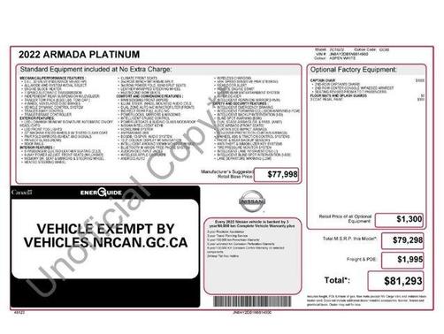 Aspen White TriCoat Pearl 2022 Nissan Armada Platinum