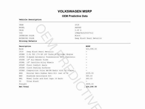 2018 Volkswagen Passat 2.0T R-Line