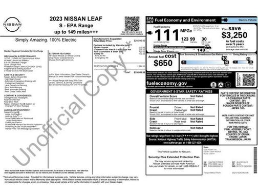 Glacier White 2023 Nissan Leaf S