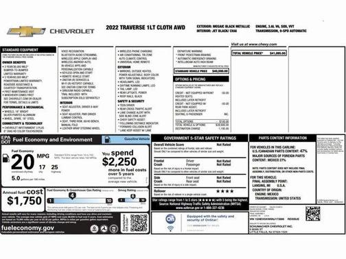 2022 Chevrolet Traverse LT Cloth