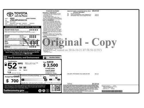 Magnetic Gray Metallic 2017 Toyota Prius Four Touring