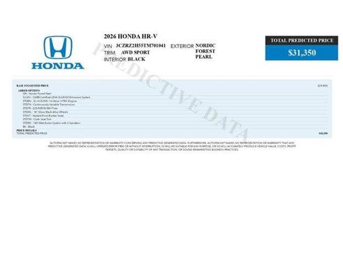 Gray 2026 Honda HR-V Sport