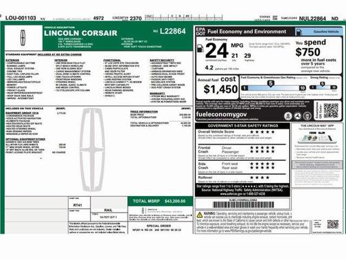 2022 Lincoln Corsair Standard
