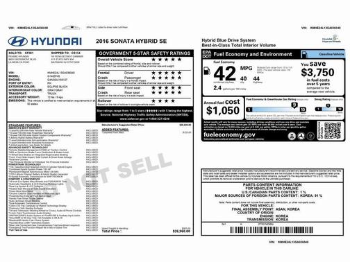 2016 Hyundai SONATA Hybrid SE